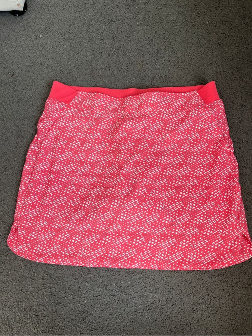 Bright Pink Printed Mini Skirt with Elastic Waistband
